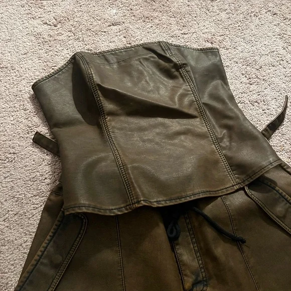 Mars The Label Corset Wide Leg Cargo Jumpsuit Cargo 2 Piece Zeda Set in Brown - Picture 2 of 8